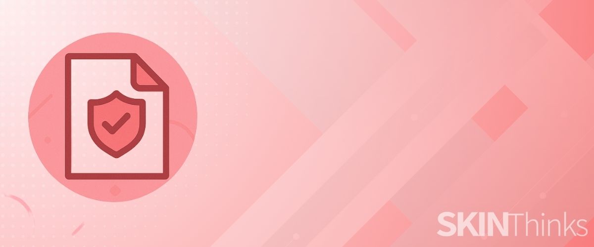 Ilustración minimalista de aviso legal: balanza y documento